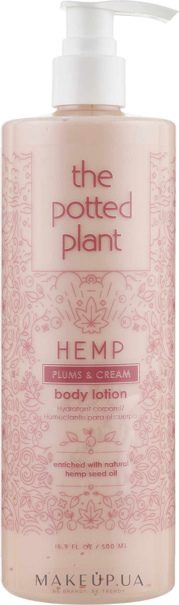 Восстанавливающий, заживляющий и омолаживающий лосьон после загара с пантенолом - The Potted Plant HEMP Plums & Cream — фото 500ml