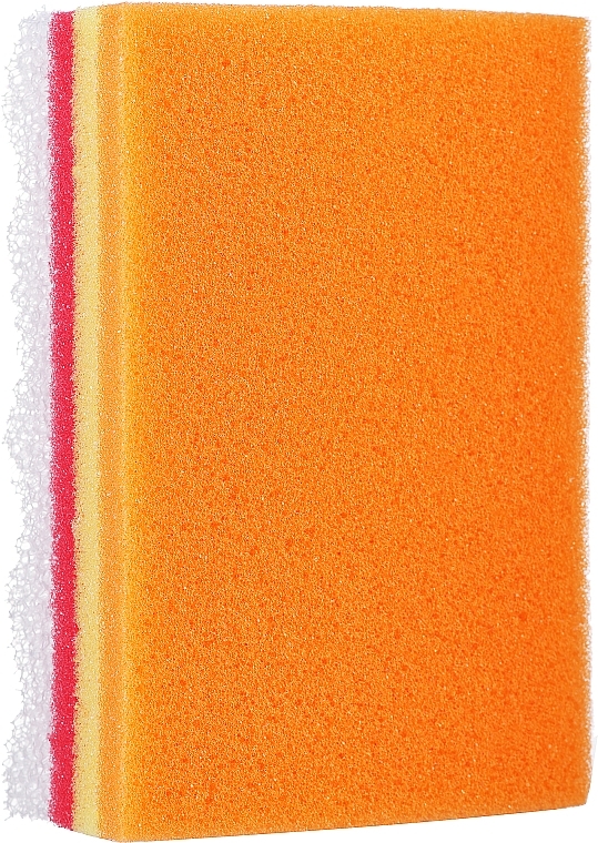 Губка для душа "Радуга", оранжево-желто-красная - LULA — фото N1