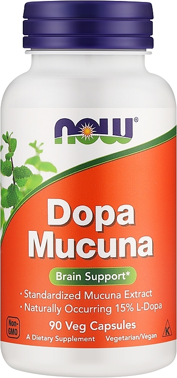 Харчова добавка "Мукуна пекуча", капсули - Now Foods Dopa Mucuna — фото N1