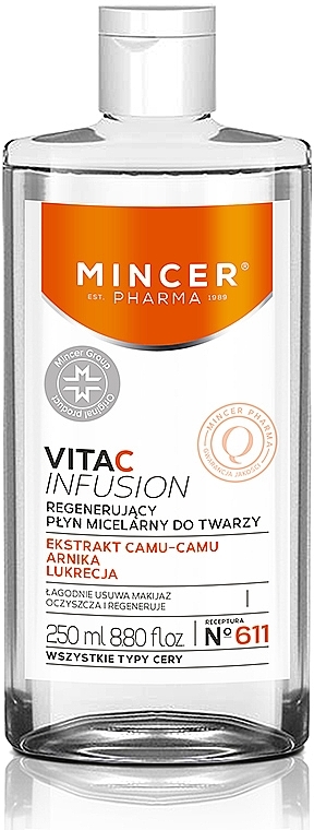Міцелярна вода - Mincer Pharma Vita C Infusion №611 Regeneration Micellar Water — фото N1