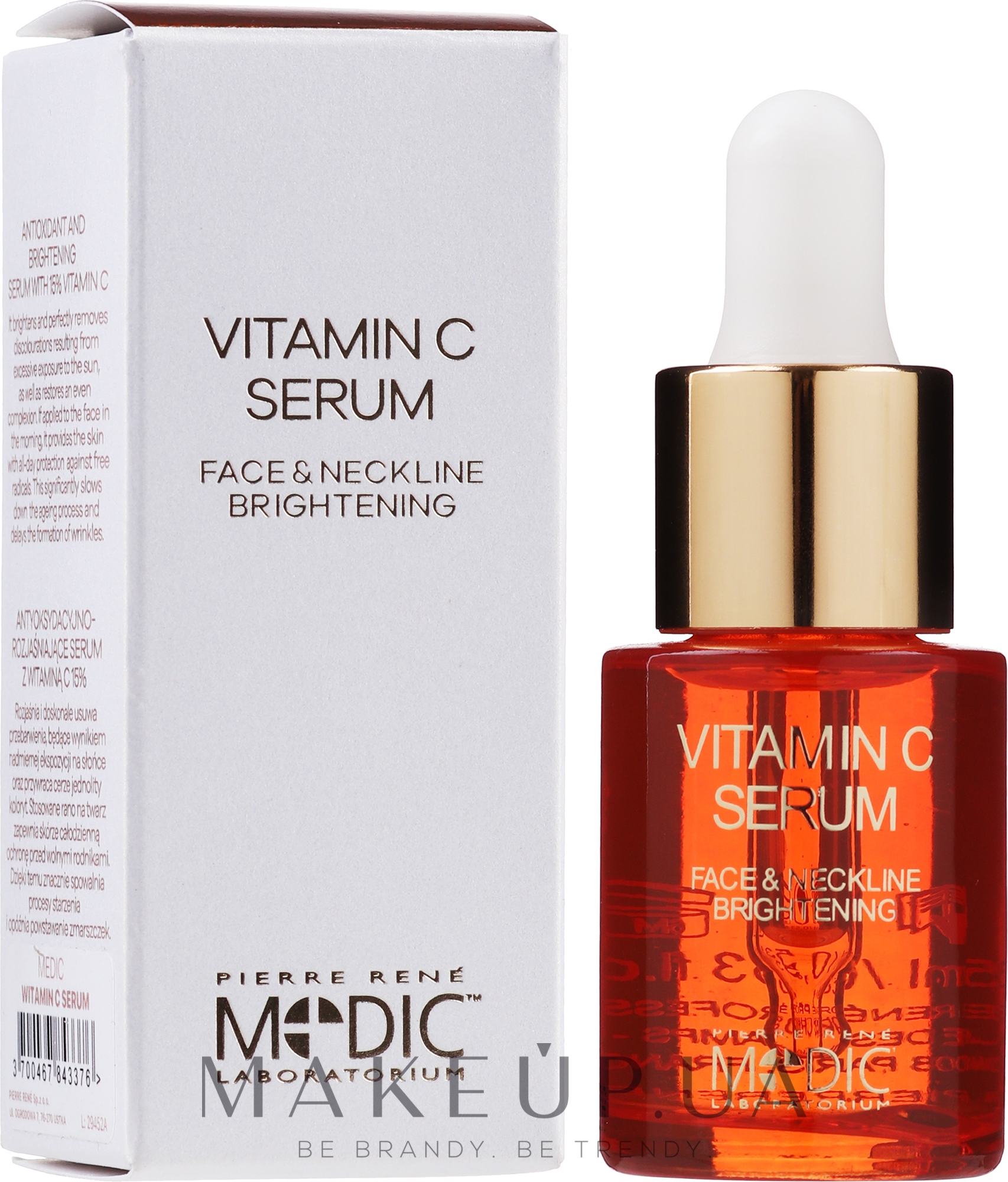 Сироватка для обличчя й шиї з вітаміном С - Pierre Rene Medic Laboratorium Vitamin C Brightening Serum for Face and Neck — фото 15ml