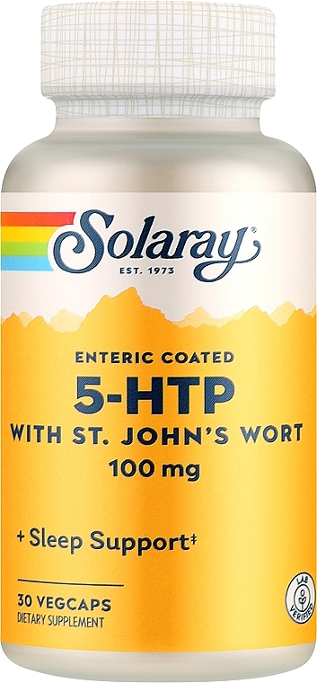 Пищевая добавка "5-HTP и зверобой", 100 мг - Solaray 5-HTP + St. John's 100mg — фото N1