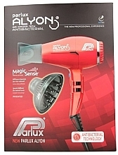 Фен для волос, с диффузором, красный - Parlux Parlux Alyon Air Ionizer Tech Midnight Red & Diffuser — фото N1