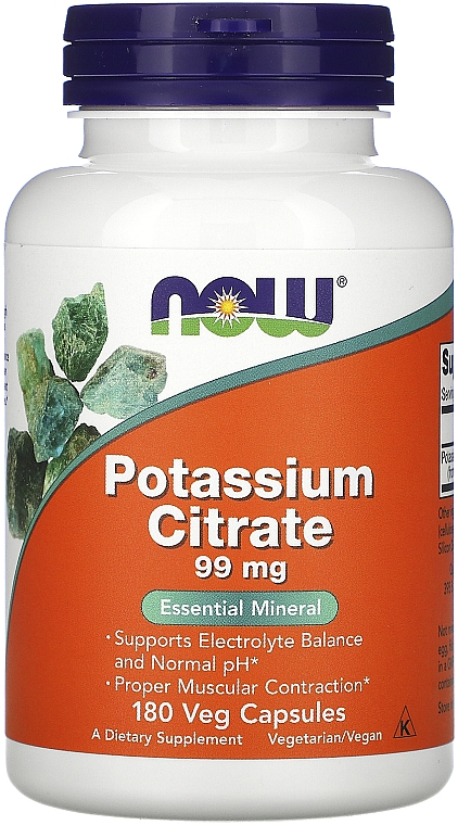 Капсулы "Цитрат калия" 99 mg - Now Foods Potassium Citrate — фото N1