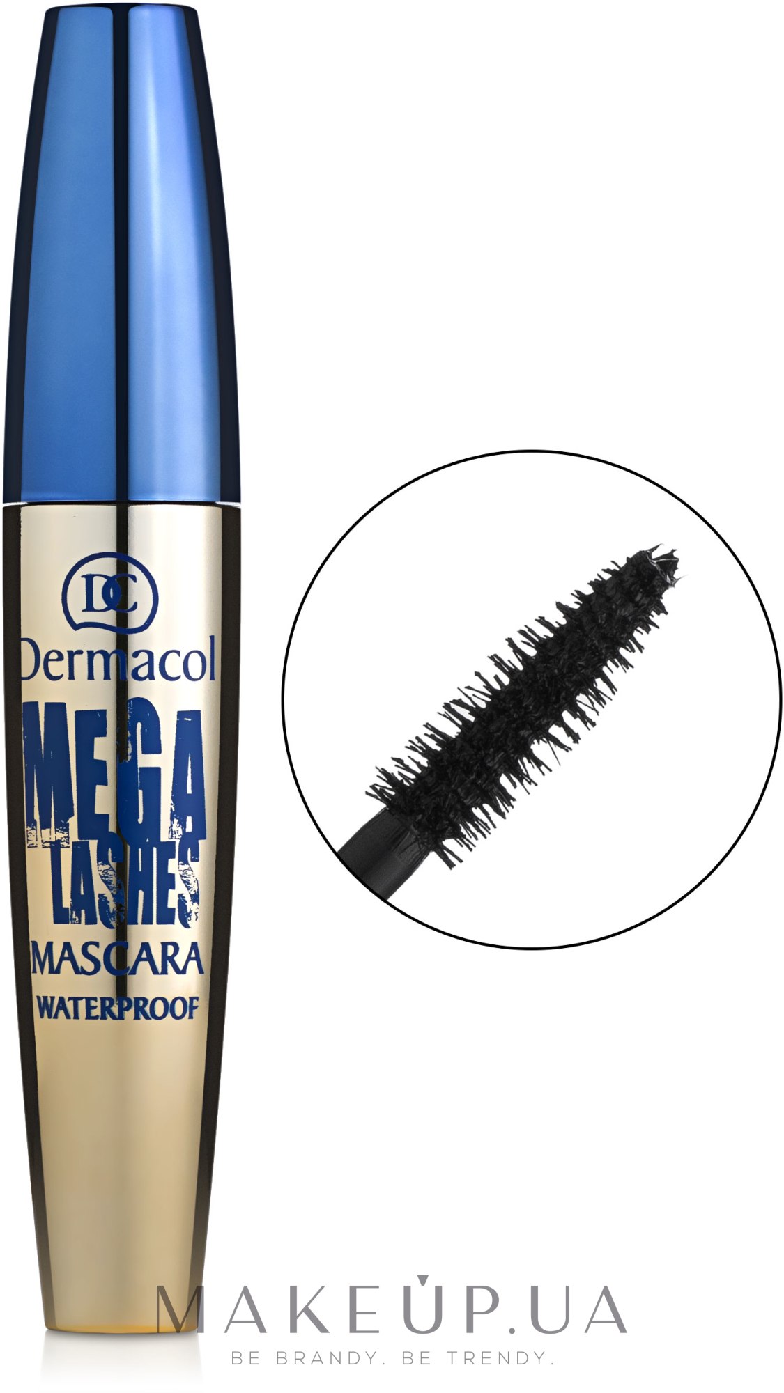 Тушь для суперобъема с панорамным эффектом водостойкая - Dermacol Mega Lashes Waterproof Mascara  — фото Black