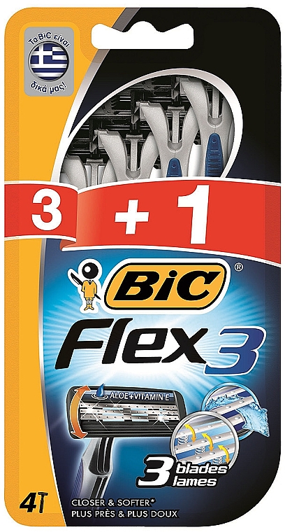 Чоловічий станок для гоління, 4 шт. - Bic Flex 3 Classic — фото N3