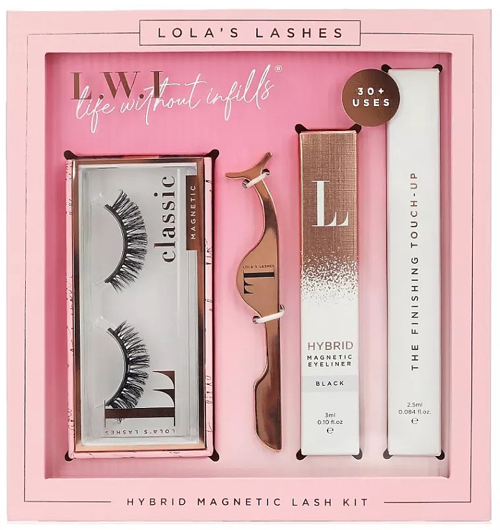 Набор - Lola's Lashes Worth It Hybrid Magnetic Eyelash Kit (eyeliner/3ml + remover/2.5ml + eyelashes/2pcs + applicator) — фото N1