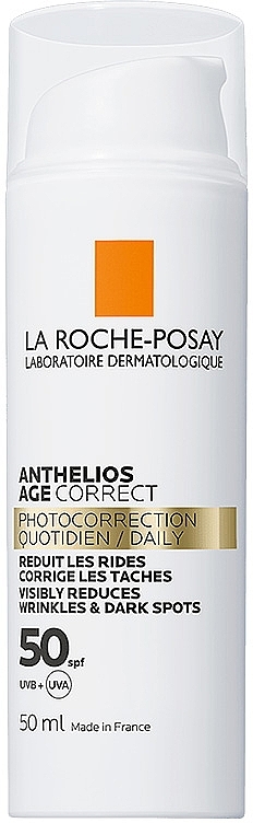 Антивозрастное солнцезащитное средство для лица против морщин и пигментации, SPF50 - La Roche-Posay Anthelios Age Correct SPF50