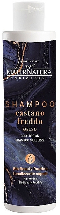 Тонувальний шампунь для волосся - MaterNatura Cool Brown Shampoo Mulberry — фото N1