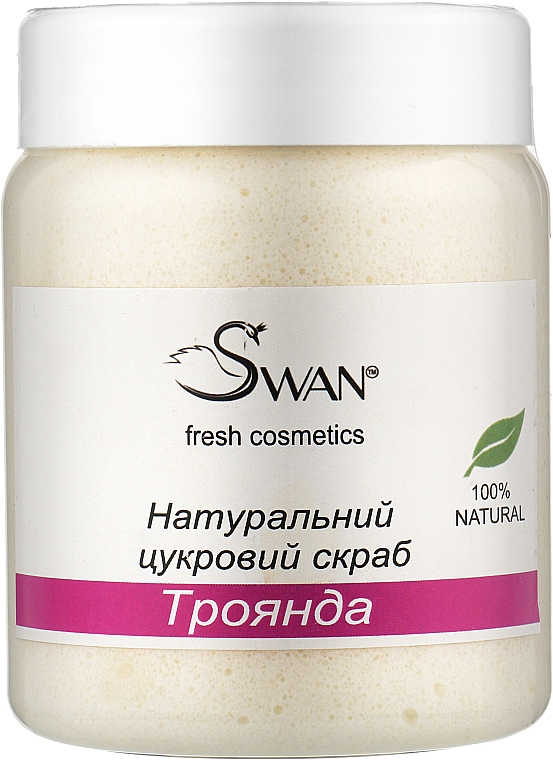 Натуральный сахарный скраб с ароматом "Роза" для нормальной и комбинированной кожи - Swan