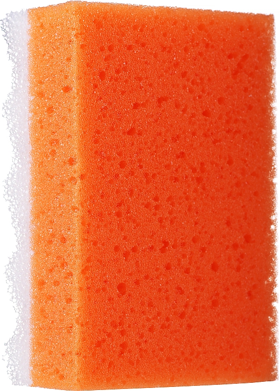 Губка для душа квадратная, большая, оранжевая - LULA — фото N1