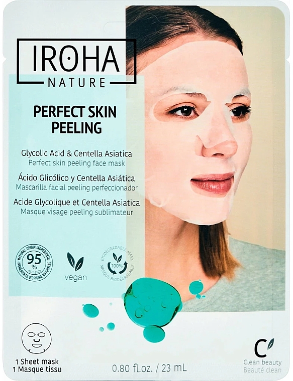 Тканевая маска для лица - Iroha Nature Glow Peeling Face Sheet Mask — фото N1