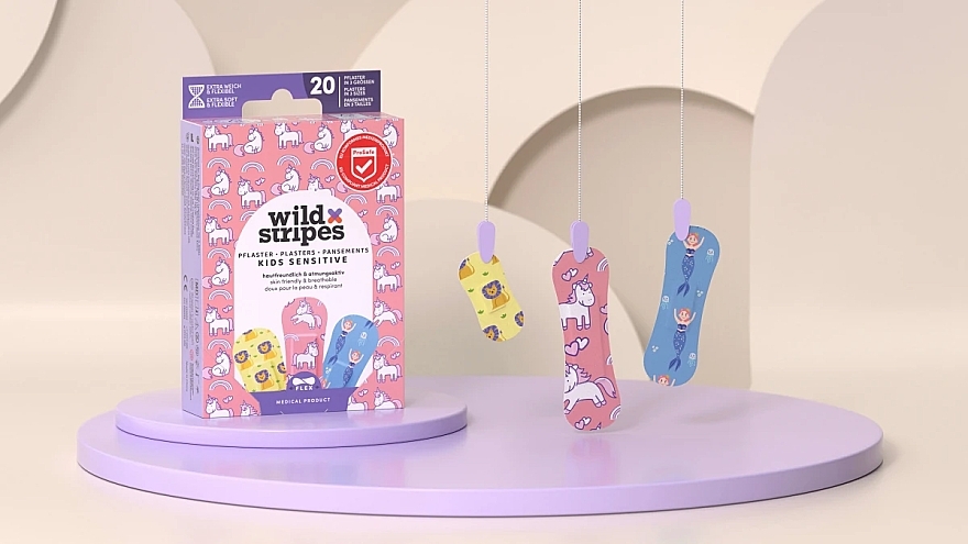 Набор пластырей для детей, 20 шт. - Wild Stripes Plasters Kids Sensitive Fantasy — фото N3