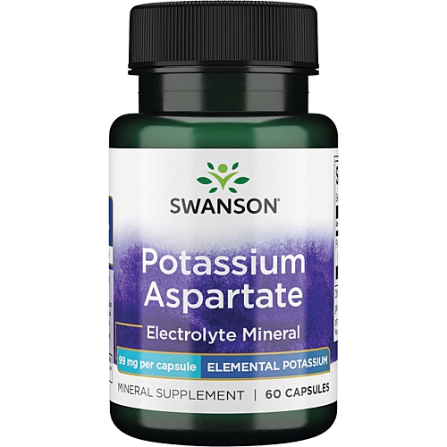 Мінеральна добавка "Калію аспартат", 99 мг, 60 шт. - Swanson Potassium Aspartate — фото N1