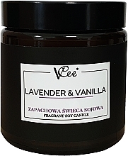 Парфумерія, косметика Соєва свічка з ароматом лаванди та ванілі - Vcee Lavender & Vanilla Fragrant Soy Candle