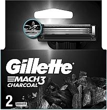 Змінні касети для гоління "Деревне вугілля" - Gillette Mach-3 Charcoal — фото N2