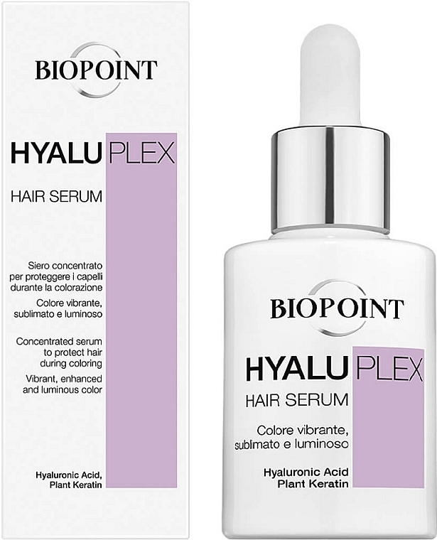 Концентрированная сыворотка для защиты волос во время окрашивания - Biopoint Hyaluplex Hair Serum — фото N1