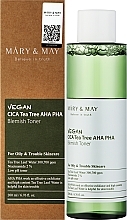 Тонер з центелою азіатською і чайним деревом - Mary & May Vegan Cica Tea Tree AHA PHA Toner — фото N2