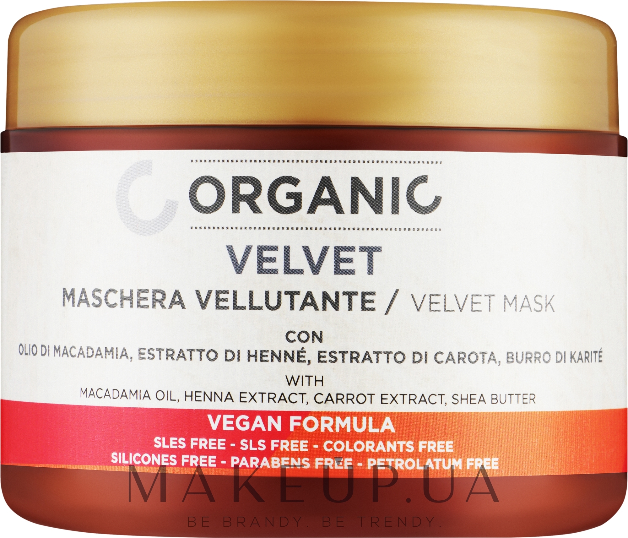 Оксамитова маска для фарбованого та пошкодженого волосся - Organic Velvet Mask — фото 500ml