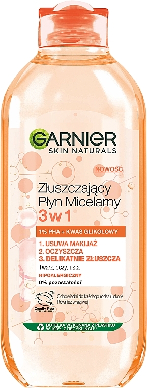 Отшелушивающая мицеллярная вода 3в1 - Garnier Skin Naturals — фото N1