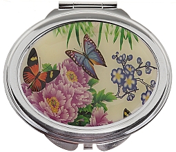 Парфумерія, косметика Дзеркальце косметичне "Метелики", 85451, бузкові квіти - Top Choice