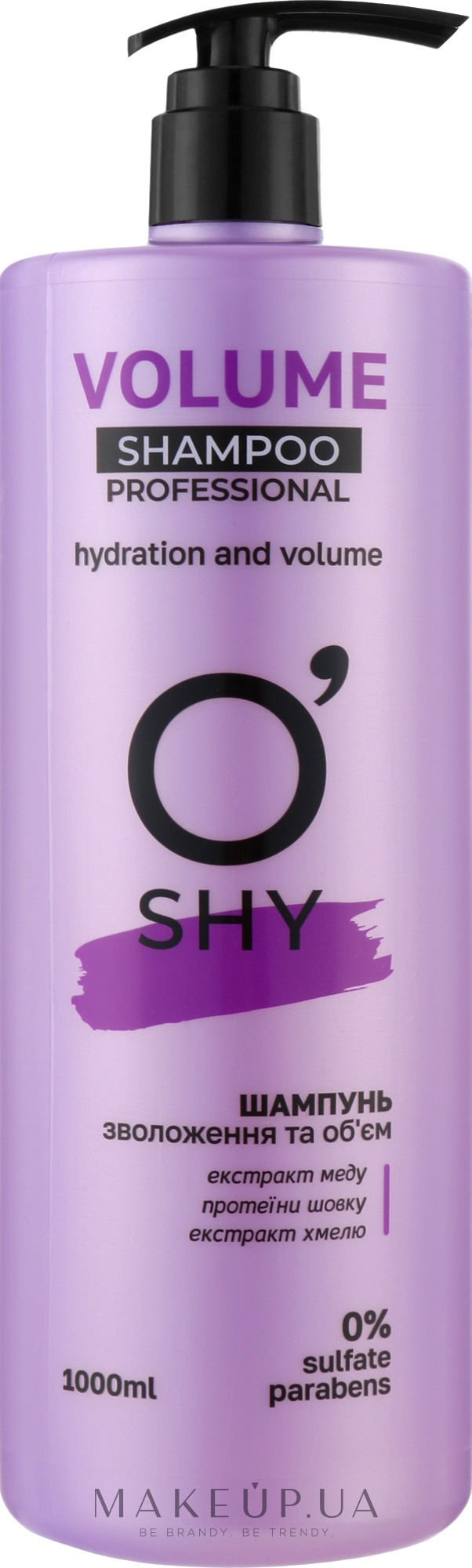 Шампунь "Зволоження й об'єм" - O'Shy Volume Professional Shampoo — фото 1000ml