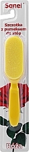 Щетка с пемзой для ухода за ногами, желтая - Sanel Roza — фото N1