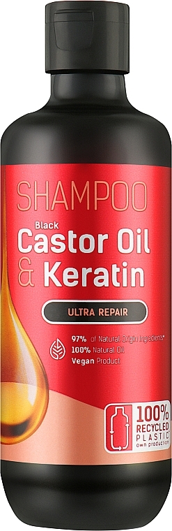 Шампунь для волосся "Black Castor Oil & Keratin" - Bio Naturell Shampoo