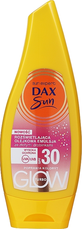 Осветляющая масляная эмульсия с золотыми частицами - Dax Sun Illuminating Oil Emulsion SPF 30 — фото N1