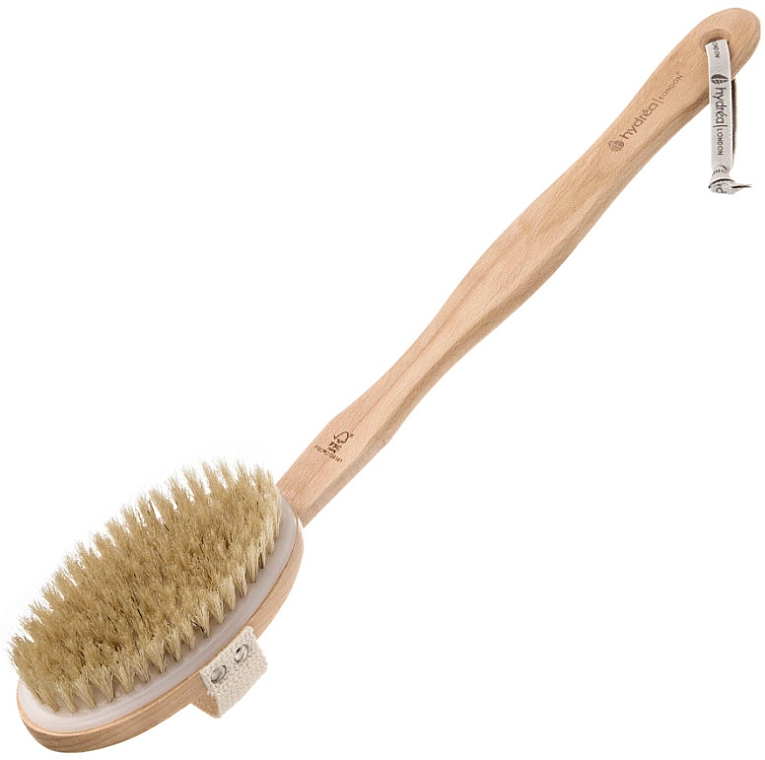 Щітка для тіла з натуральною щетиною зі знімною ручкою - Hydrea London Body Brush + Detachable Handle Natural Bristle — фото N1