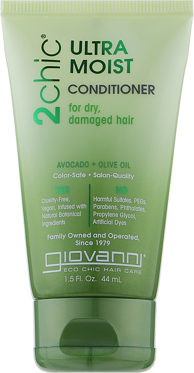 Зволожувальний кондиціонер для волосся - Giovanni 2chic Ultra-Moist Conditioner Avocado & Olive Oil (міні) — фото N1