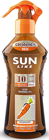 Спрей-масло для быстрого загара SPF 10 - Sun Like Deep Tanning Oil SPF 10 Pump — фото N1