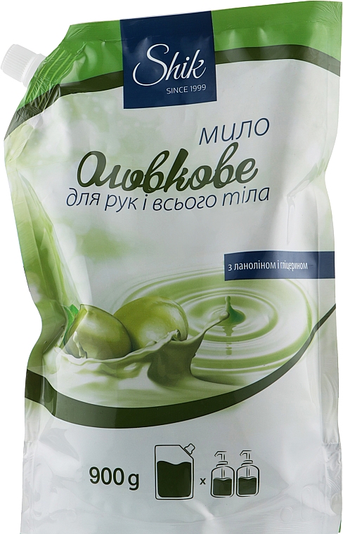 Жидкое крем-мыло "Оливковое" - Shik (дой-пак) — фото N1