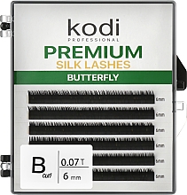Парфумерія, косметика Накладні вії Butterfly Green B 0.07 (6 рядів: 6 мм) - Kodi Professional