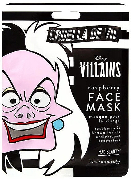 Зволожувальна маска для обличчя "Круелла" - Mad Beauty Disney Cruella Sheet Face Mask — фото N1