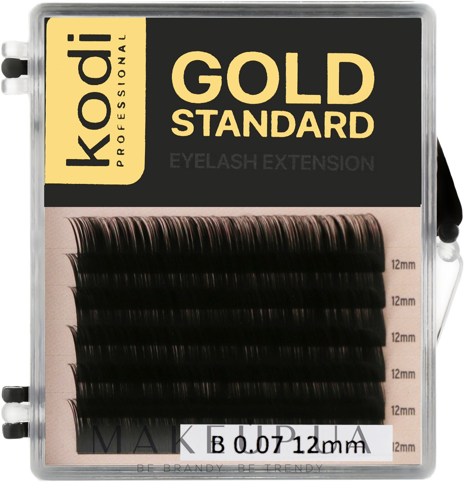 Накладні вії Gold Standart B 0.07 (6 рядів: 12 мм) - Kodi Professional — фото 1уп