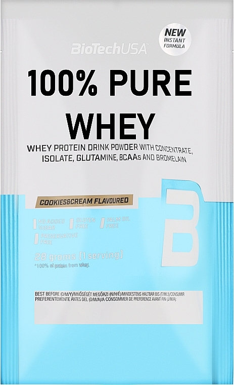 Протеин - Biotech 100% Pure Whey Cookies & Cream — фото N3