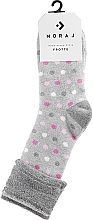 Парфумерія, косметика Зимові жіночі махрові шкарпетки, CSL450-038, світло-сірі в горошок - Moraj Frotte