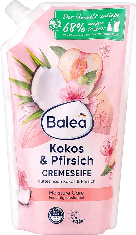 Жидкое крем-мыло для рук "Kokos & Pfirsich" - Balea Cream-Soap (сменный блок) — фото N1