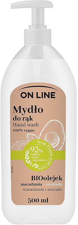 Жидкое мыло "Макадамия и авокадо" - On Line Hand Wash — фото N1