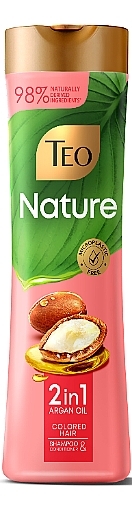 Шампунь для фарбованого волосся - Teo Nature 2in1 Argan Oil Shampoo & Conditioner