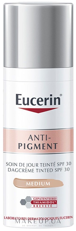 Тональный крем - Eucerin Anti-Pigment Tinted Day Care SPF30 — фото Medium