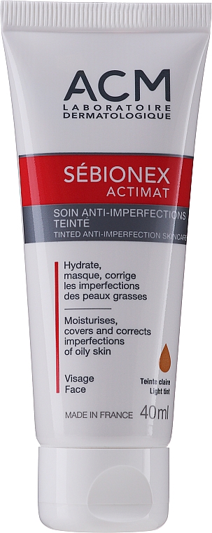 Матирующий крем для лица - ACM Laboratoires Sébionex Actimat Tinted Anti-Imperfection Skincare — фото N2