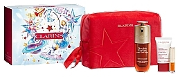 Парфумерія, косметика Набір - Clarins Double Serum Collection Gift Set (ser/30ml + balm/15ml + lip/oil/1,4ml + bag/1pc)