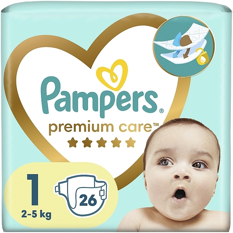 Підгузки Pampers Premium Care Newborn (2-5 кг), 26 шт. - Pampers — фото N1