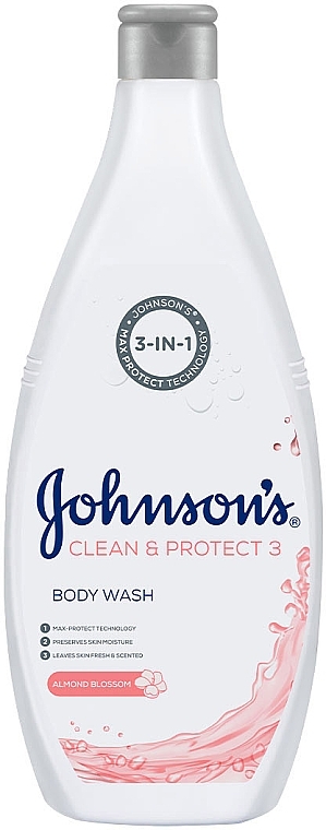 Гель для душа - Johnson’s® Clean & Protect 3in1 Almond Blossoms Body Wash — фото N1
