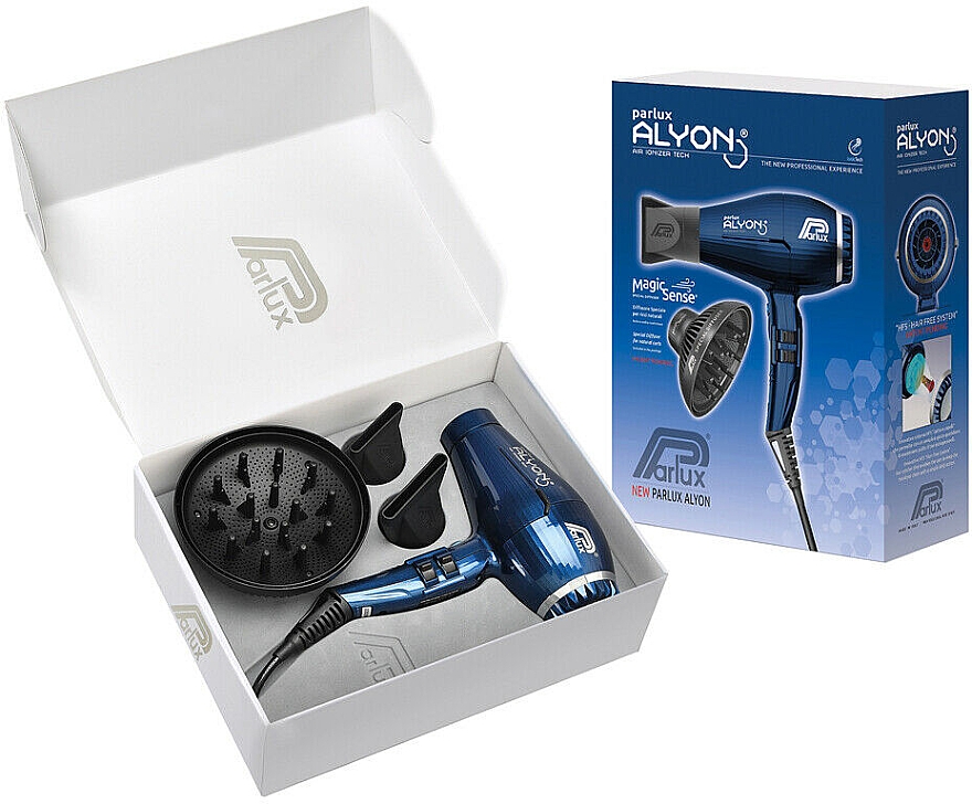 Фен для волос, с дифузором, синий - Parlux Alyon Air Ionizer Tech Midnight Blue & Diffuser — фото N3