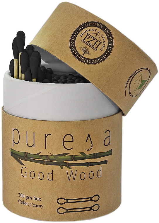 Бамбукові гігієнічні палички в тубусі, чорні - Puresa Good Wood