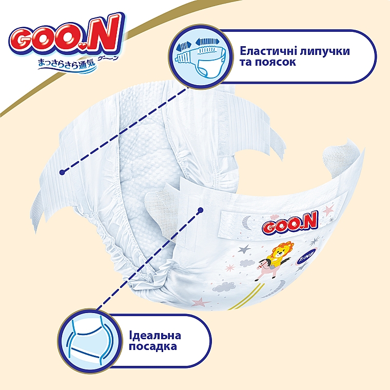 Підгузки Premium Soft для дітей (S, 4-8 кг, 18 шт) - Goo.N — фото N5