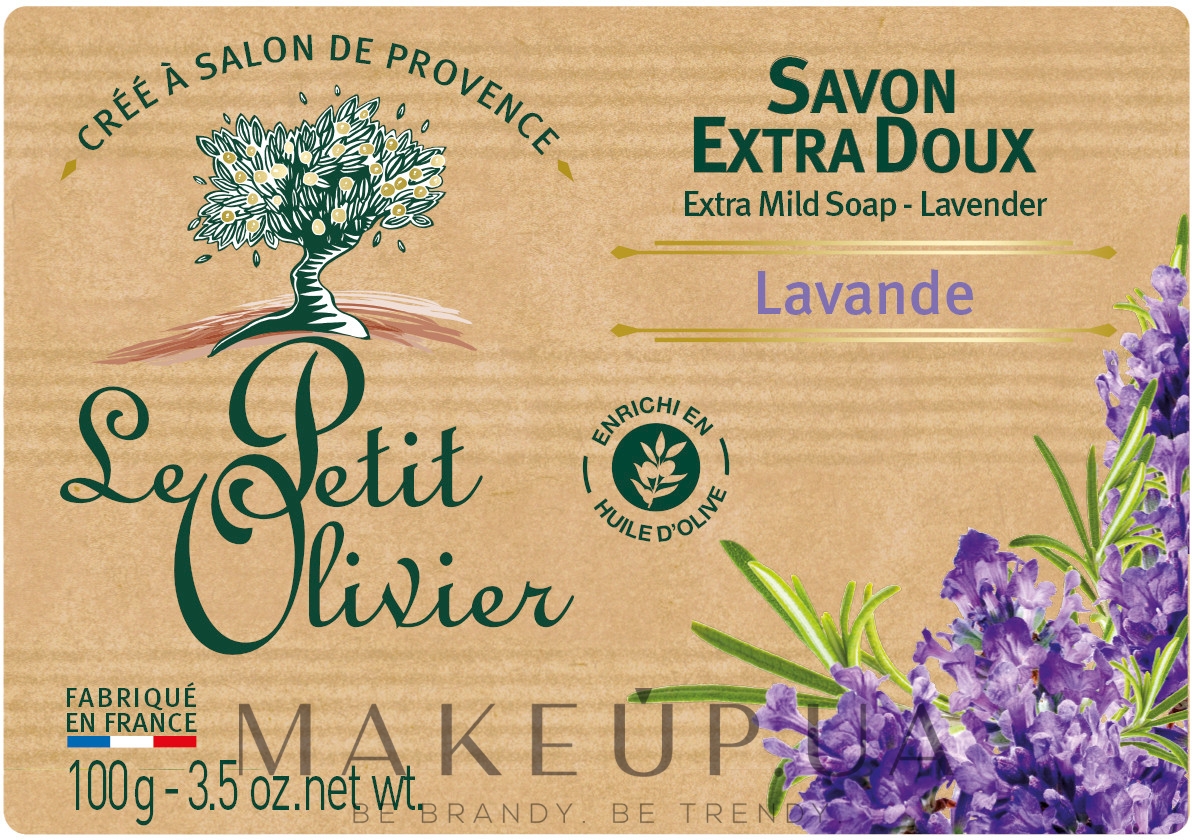 Мыло экстранежное, с экстрактом лаванды - Le Petit Olivier Extra mild soap-Lavender — фото 100g